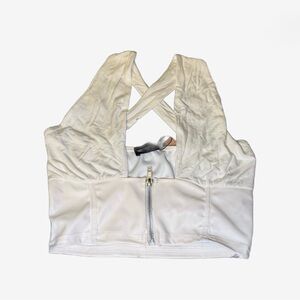 PrettyLittleThing White Zippered Bra Top